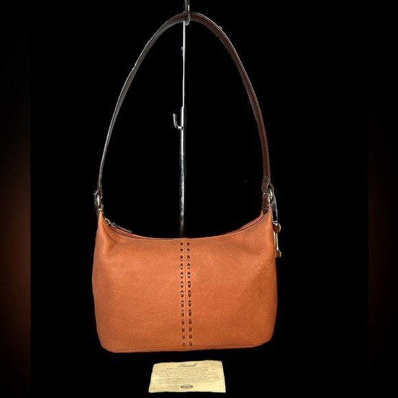 EUC Fossil Brown Leather Hobo Bag Shoulder Bag - Picture 9 of 11